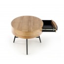 Стол журнальный HALMAR CAROLINA дуб золотой/черный, 120/60/41